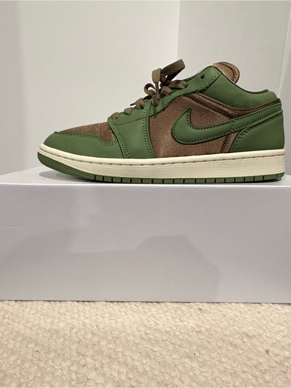 Jordan Low Top Sneakers Green and Brown
